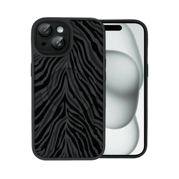 Etui do iPhone 15 Plus Color Flush z MagSafe, z osłoną aparatu, hipnotyczna zebra, czarne