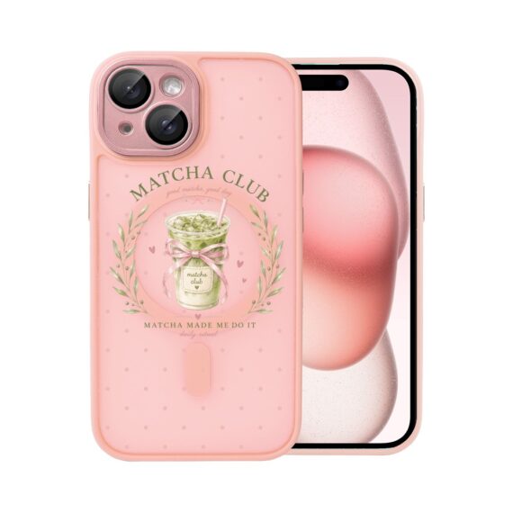 Etui do iPhone 15 Plus Color Flush z MagSafe, z osłoną aparatu, matcha club, różowe (5)