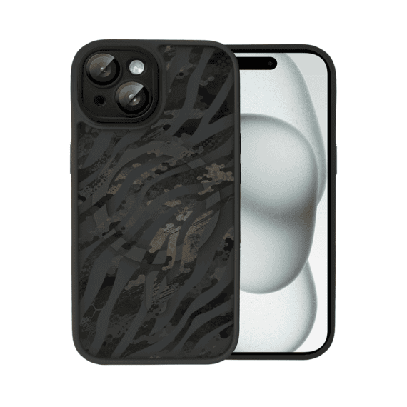 Etui do iPhone 15 Plus Color Flush z MagSafe, z osłoną aparatu, miejski kamuflaż, czarne (5)