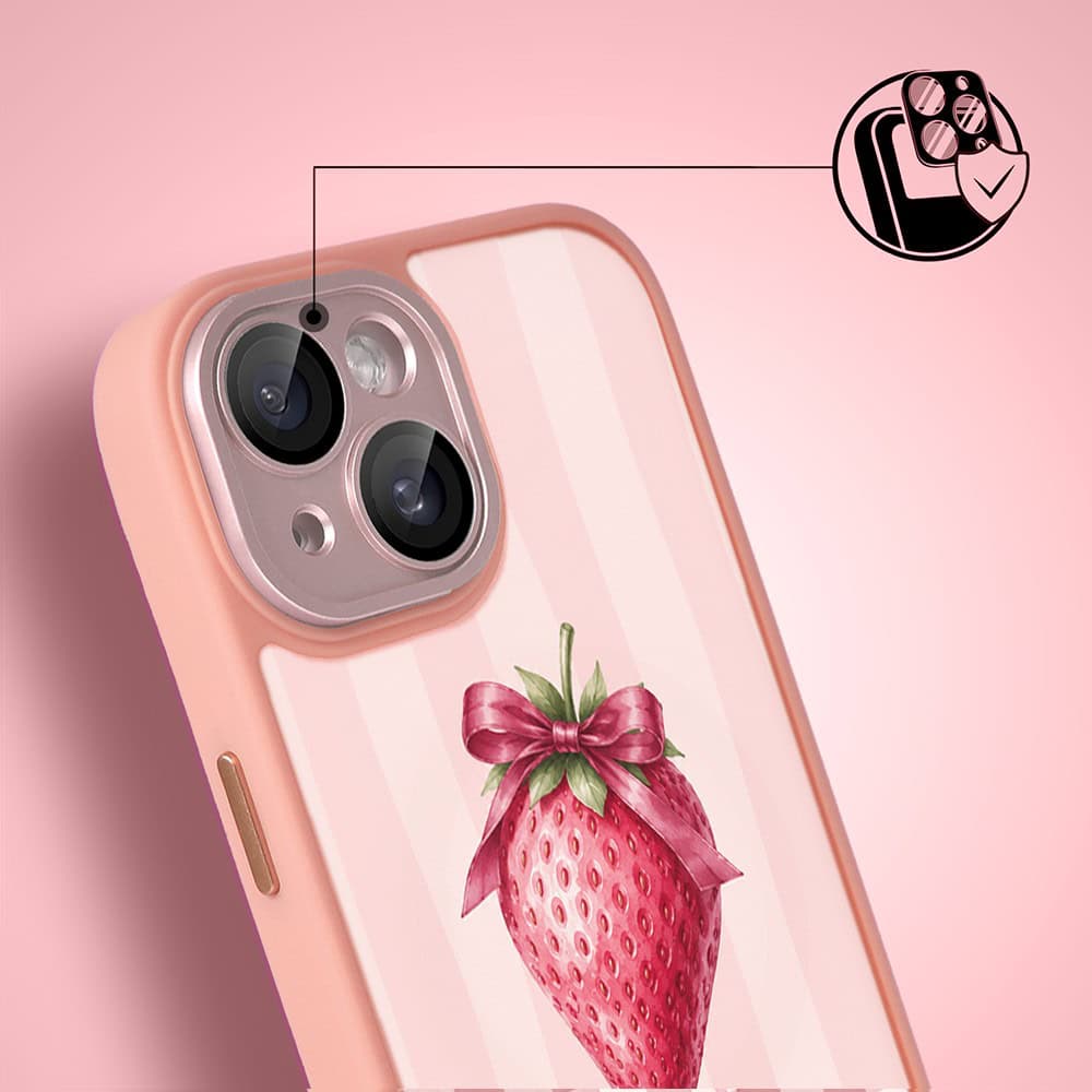 Etui do iPhone 15 Plus Color Flush z MagSafe, z osłoną aparatu, truskawkowy moment, różowe (2)