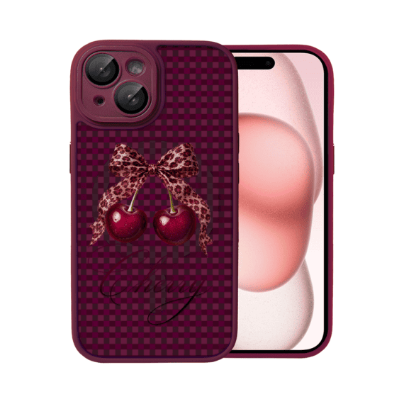 Etui do iPhone 15 Plus, Color Flush z Magsafe, z osłoną aparatu, kokieteryjna wiśnia, wiśniowe (4)