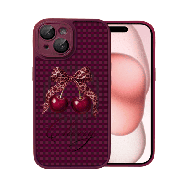 Etui do iPhone 15, Color Flush z Magsafe, z osłoną aparatu, kokieteryjna wiśnia, burgundowe