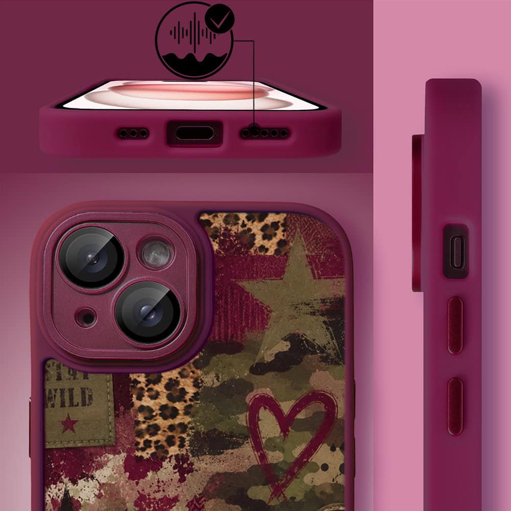 Etui do iPhone 15 Plus, Color Flush z Magsafe, z osłoną aparatu, rebel soul, wiśniowe (5)
