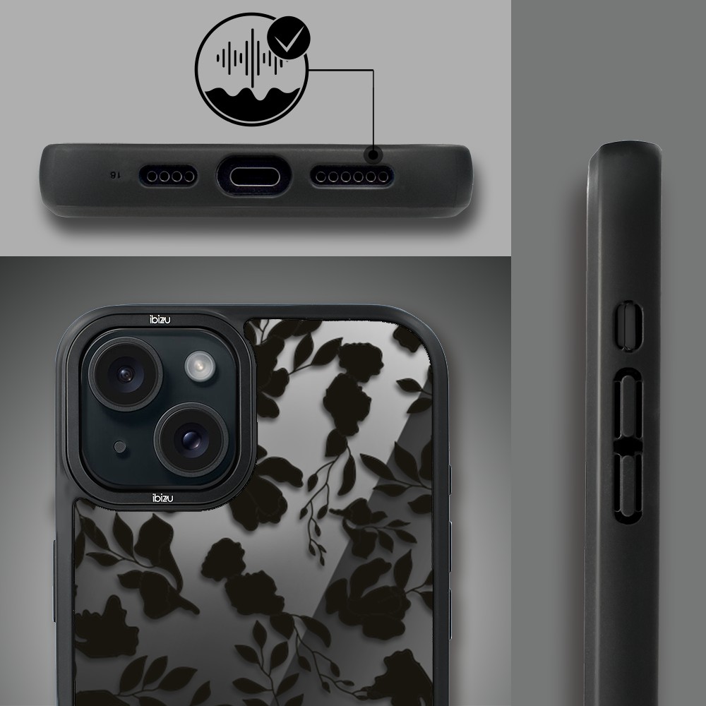 Etui do iPhone 15 Plus IBIZU DropGuard Matt z MagSafe, Midnight, Cienie liści, poprawne (4)