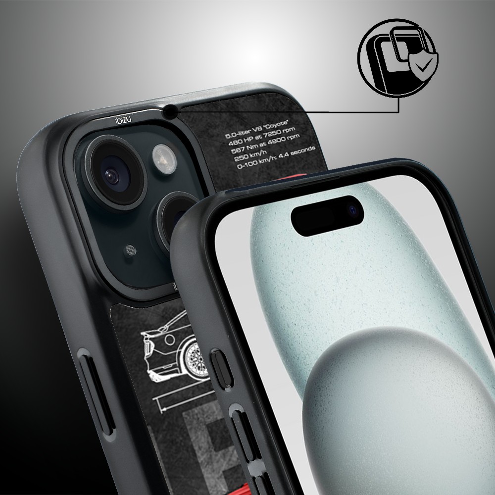 Etui do iPhone 15 Plus IBIZU DropGuard Matt z MagSafe, TechDrive, GT V8 “Coyote”, nowe (1)