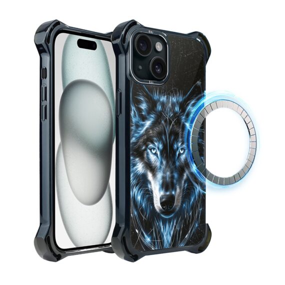 Etui do iPhone 15 Plus IBIZU DropGuard Ultra z MagSafe, Wilki, Lodowy wilk (7)
