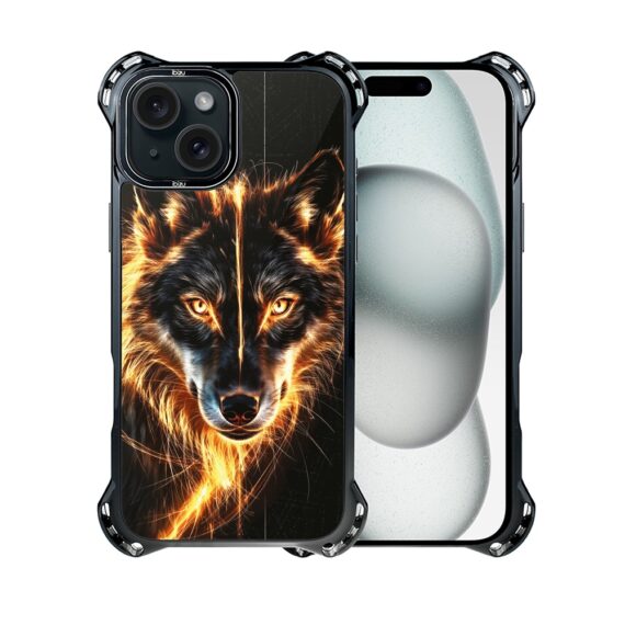 Etui do iPhone 15 Plus IBIZU DropGuard Ultra z MagSafe, Wilki, Ognisty wilk (4)