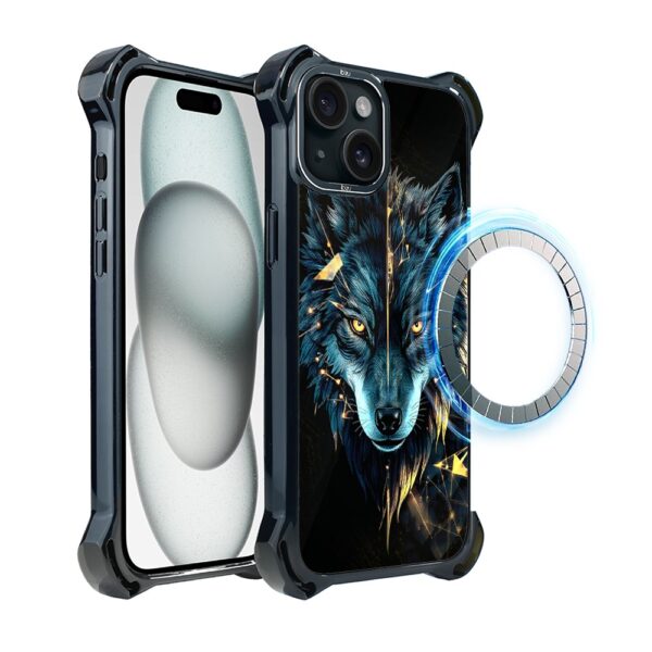 Etui do iPhone 15 IBIZU DropGuard Ultra z MagSafe, Wilki, Wilk mocy