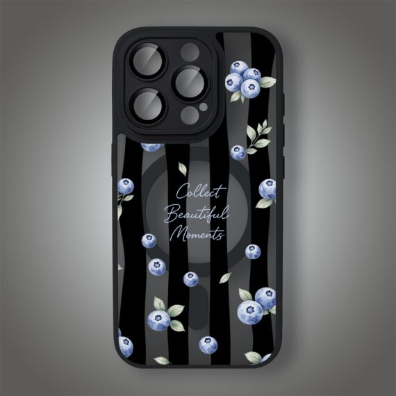 Etui do iPhone 15 Pro Max Color Flush z MagSafe, z osłoną aparatu, borówkowy rytm, czarne (2)