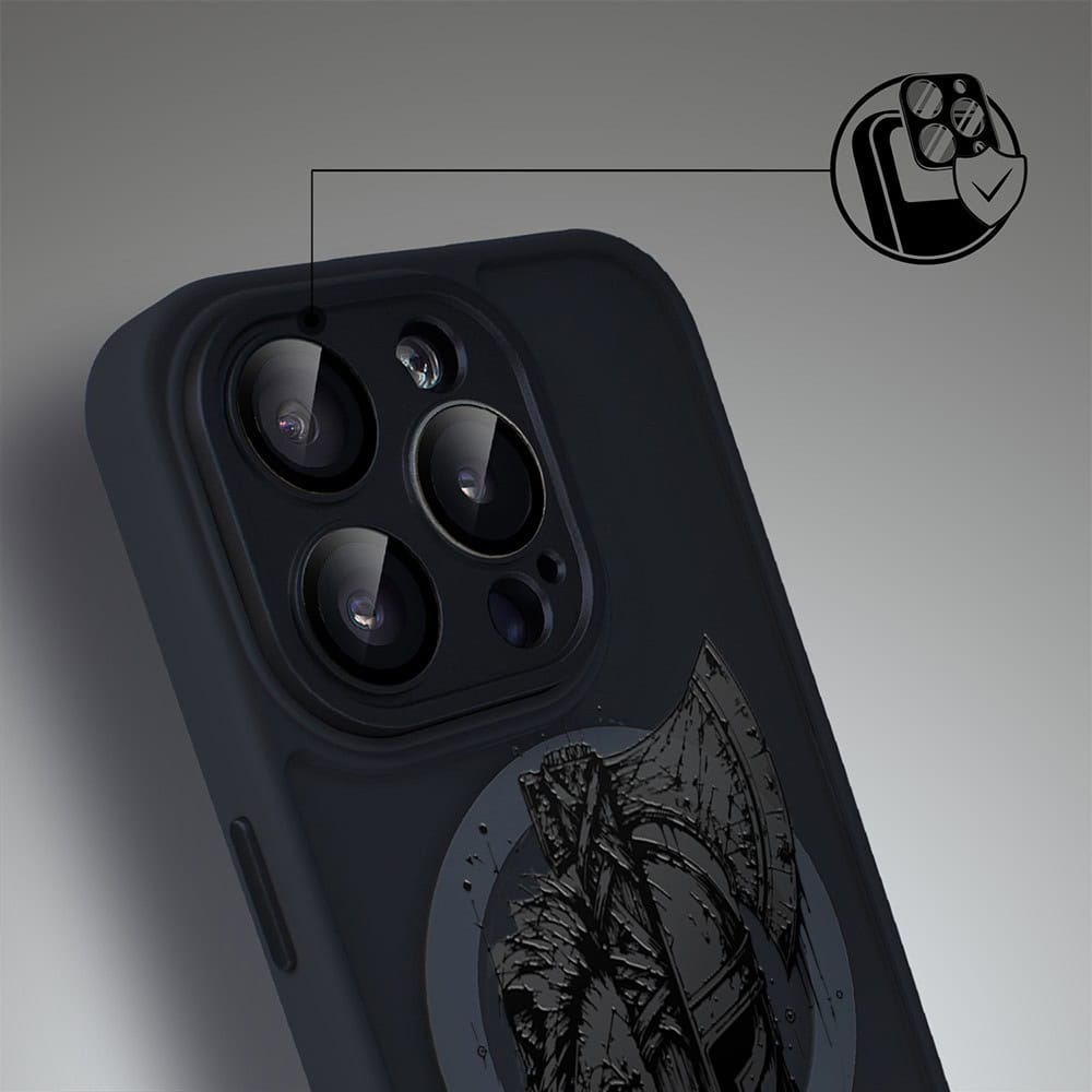 Etui do iPhone 15 Pro Max Color Flush z MagSafe, z osłoną aparatu, dusza wojownika, czarne (3)