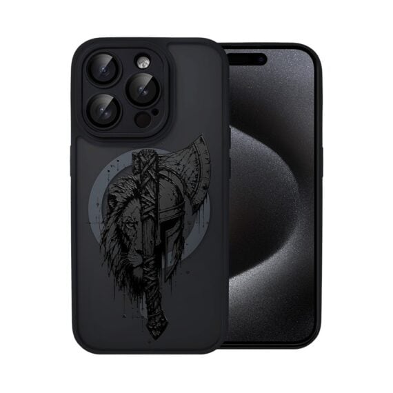 Etui do iPhone 15 Pro Max Color Flush z MagSafe, z osłoną aparatu, dusza wojownika, czarne (5)