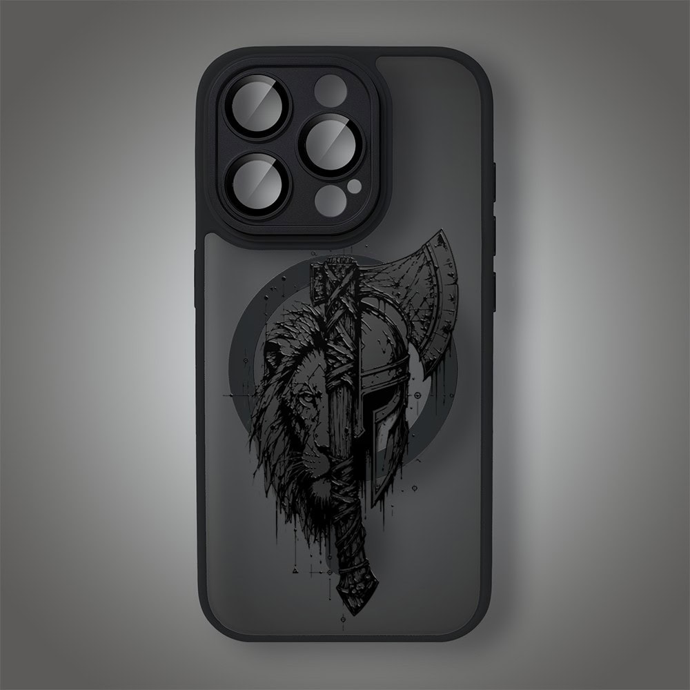 Etui do iPhone 15 Pro Max Color Flush z MagSafe, z osłoną aparatu, dusza wojownika, czarne (6)