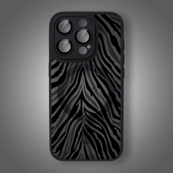 Etui do iPhone 15 Pro Max Color Flush z MagSafe, z osłoną aparatu, hipnotyczna zebra, czarne (1)