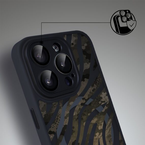 Etui do iPhone 15 Pro Max Color Flush z MagSafe, z osłoną aparatu, miejski kamuflaż, czarne (4)