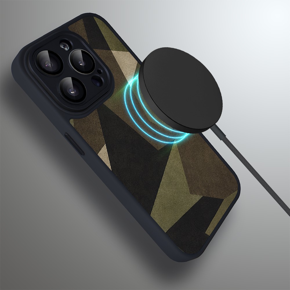 Etui do iPhone 15 Pro Max Color Flush z MagSafe, z osłoną aparatu, miejskie moro, czarne (1)