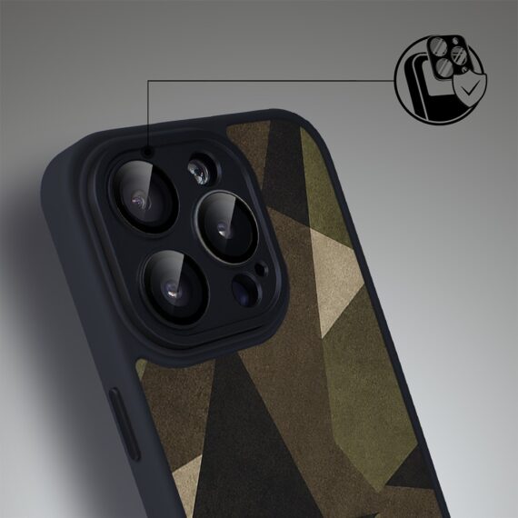 Etui do iPhone 15 Pro Max Color Flush z MagSafe, z osłoną aparatu, miejskie moro, czarne (3)