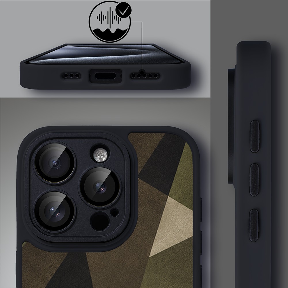 Etui do iPhone 15 Pro Max Color Flush z MagSafe, z osłoną aparatu, miejskie moro, czarne (4)