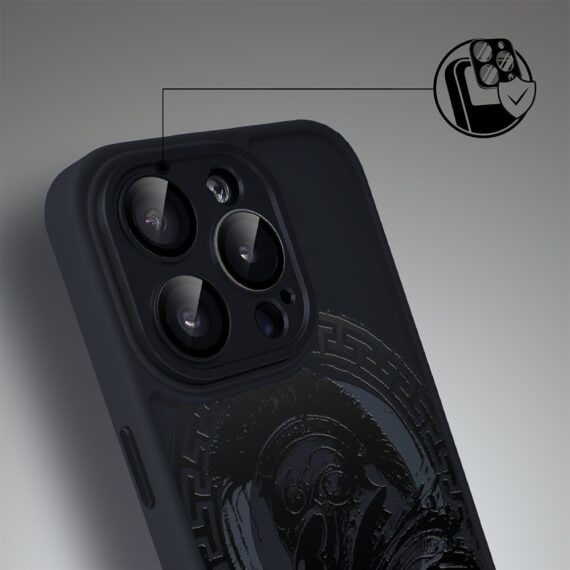 Etui do iPhone 15 Pro Max Color Flush z MagSafe, z osłoną aparatu, moc centuriona, czarne (3)