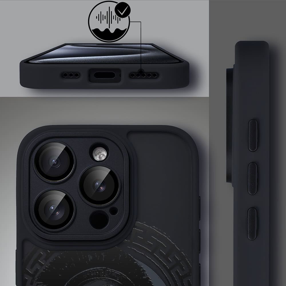 Etui do iPhone 15 Pro Max Color Flush z MagSafe, z osłoną aparatu, moc centuriona, czarne (4)