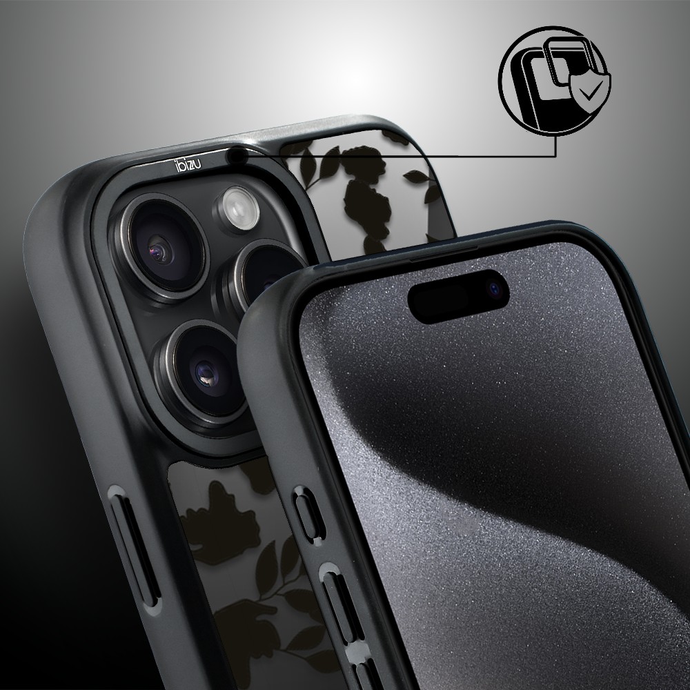 Etui do iPhone 15 Pro Max IBIZU DropGuard Matt z MagSafe, Midnight, Cienie liści, poprawne (4)