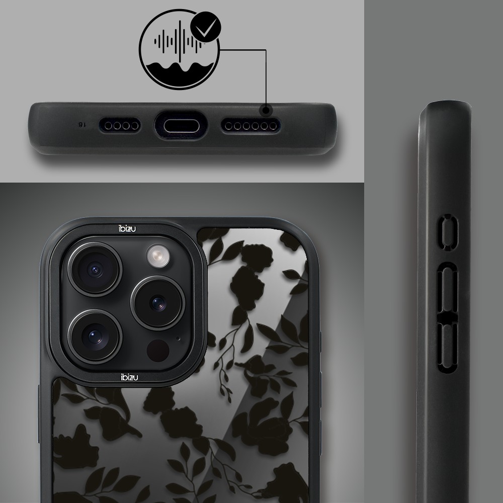 Etui do iPhone 15 Pro Max IBIZU DropGuard Matt z MagSafe, Midnight, Cienie liści, poprawne (5)