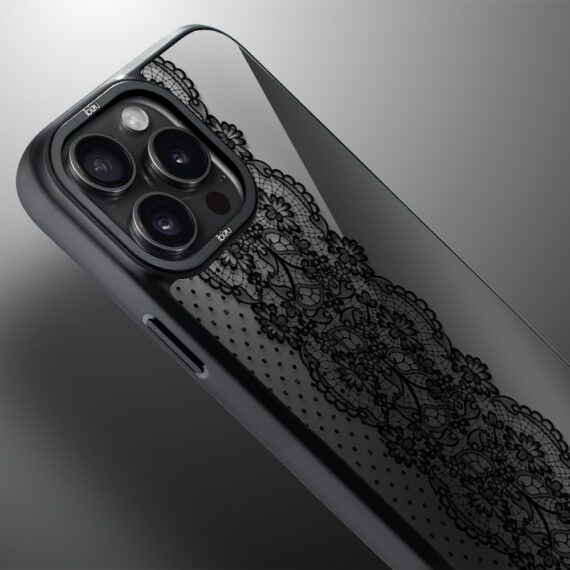 Etui do iPhone 15 Pro Max IBIZU DropGuard Matt z MagSafe, Midnight, Ornamentowa koronka (6)