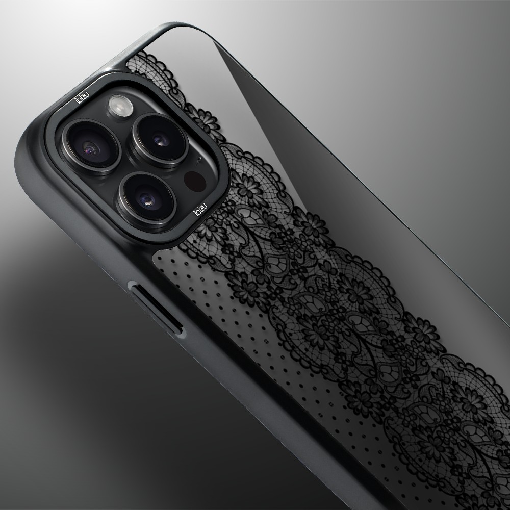 Etui do iPhone 15 Pro Max IBIZU DropGuard Matt z MagSafe, Midnight, Ornamentowa koronka (6)