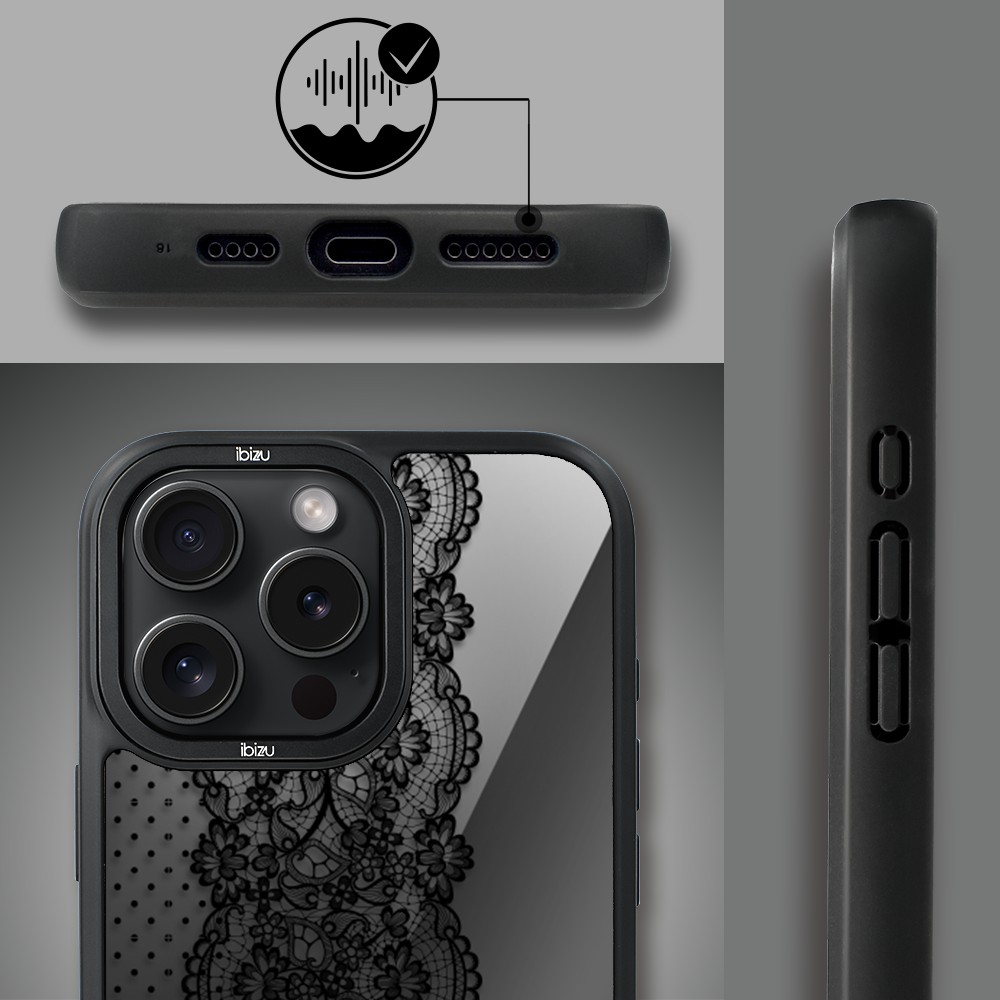 Etui do iPhone 15 Pro Max IBIZU DropGuard Matt z MagSafe, Midnight, Ornamentowa koronka (8)