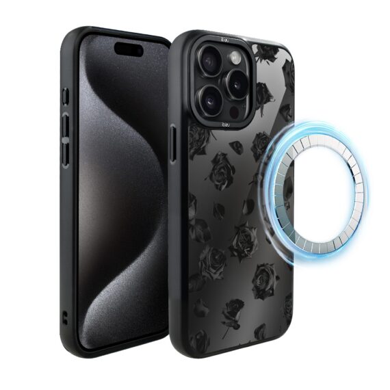 Etui do iPhone 15 Pro Max IBIZU DropGuard Matt z MagSafe, Midnight, Sen róż (4)