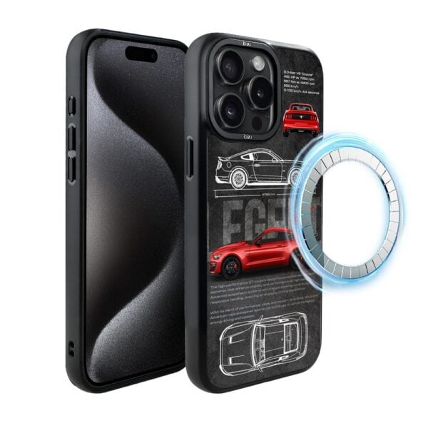 Etui do iPhone 15 Pro IBIZU DropGuard Matt z MagSafe, TechDrive, GT V8 “Coyote”