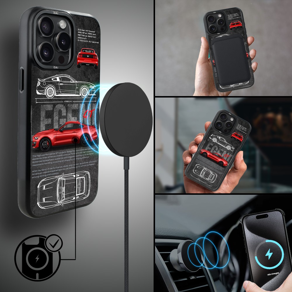 Etui do iPhone 15 Pro Max IBIZU DropGuard Matt z MagSafe, TechDrive, GT V8 “Coyote”, nowe (5)