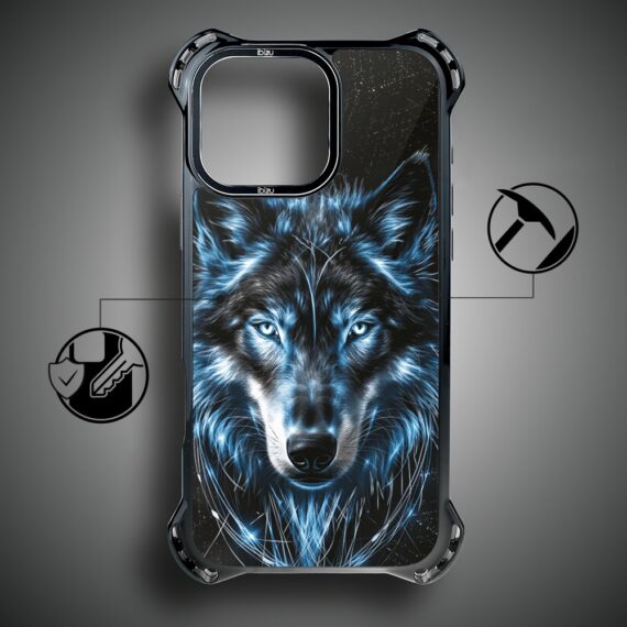 Etui do iPhone 15 Pro Max IBIZU DropGuard Ultra z MagSafe, Wilki, Lodowy wilk (4)