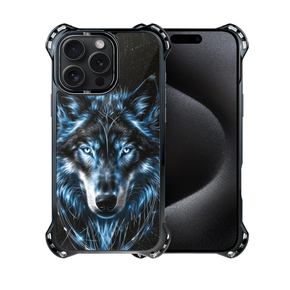 Etui do iPhone 15 Pro Max IBIZU DropGuard Ultra z MagSafe, Wilki, Lodowy wilk (5)