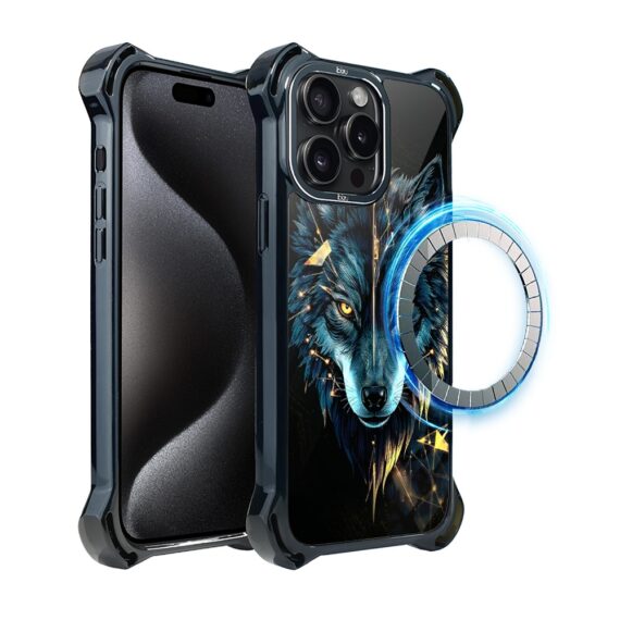 Etui do iPhone 15 Pro Max IBIZU DropGuard Ultra z MagSafe, Wilki, Wilk mocy (5)