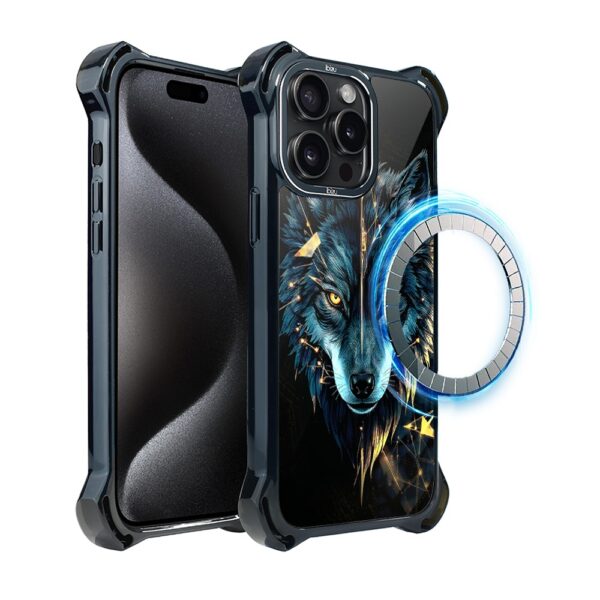 Etui do iPhone 15 Pro IBIZU DropGuard Ultra z MagSafe, Wilki, Wilk mocy