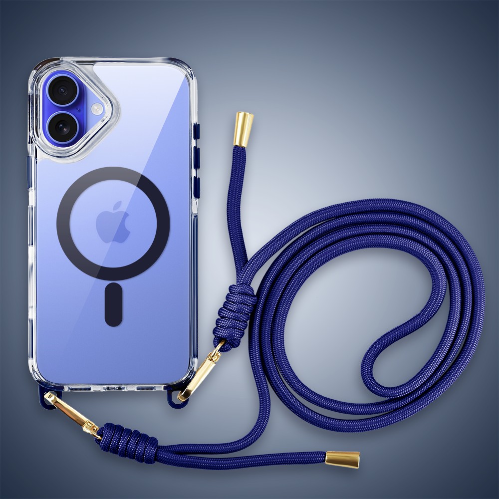 Etui do iPhone 16 Magsafe Slim Crossbody, jak torebka, granatowe (1)