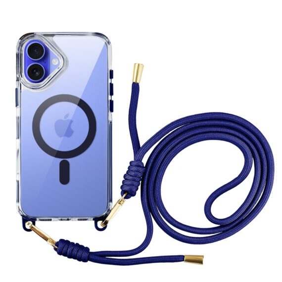 Etui do iPhone 16 Magsafe Slim Crossbody, jak torebka, granatowe (2)