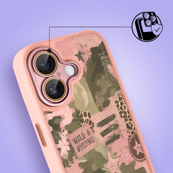 Etui do iPhone 16 Plus Color Flush z MagSafe, z osłoną aparatu, Wild & Strong, różowe (3)