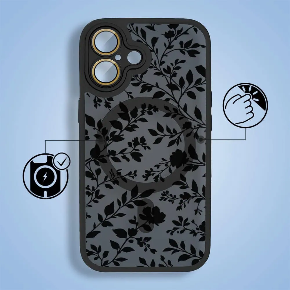 Etui do iPhone 16 Plus Color Flush z MagSafe, z osłoną aparatu, cienisty ogród, czarne (1)