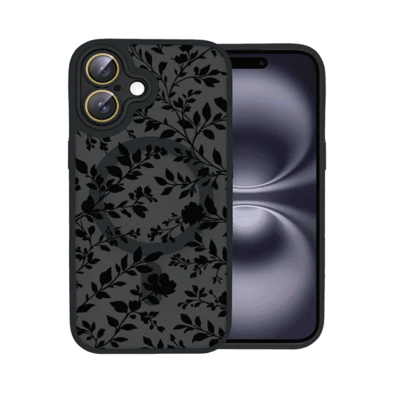 Etui do iPhone 16 Plus Color Flush z MagSafe, z osłoną aparatu, cienisty ogród, czarne (2)