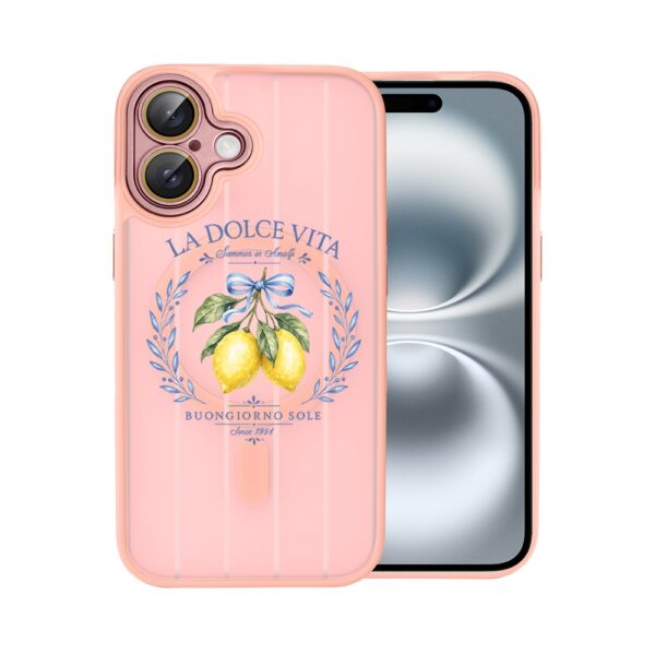 Etui do iPhone 16 Plus Color Flush z MagSafe, z osłoną aparatu, cytrynowa dolce vita, różowe