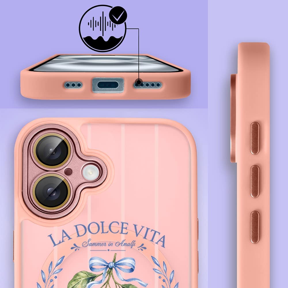 Etui do iPhone 16 Plus Color Flush z MagSafe, z osłoną aparatu, cytrynowa dolce vita, różowe (5)