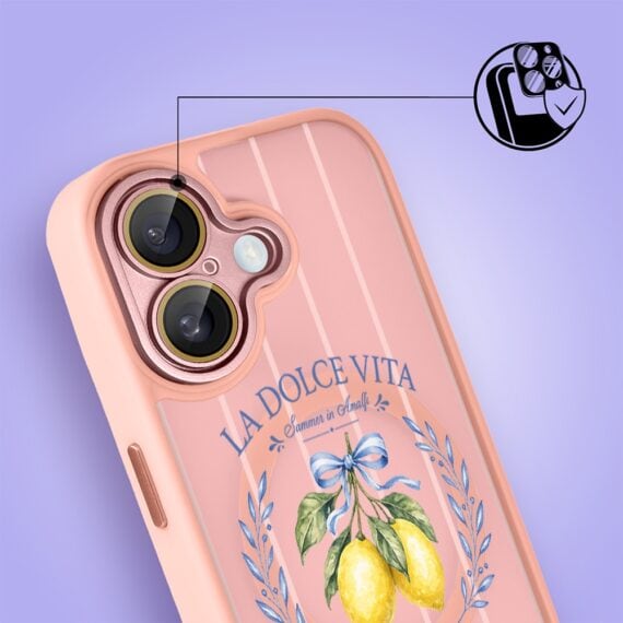 Etui do iPhone 16 Plus Color Flush z MagSafe, z osłoną aparatu, cytrynowa dolce vita, różowe (6)