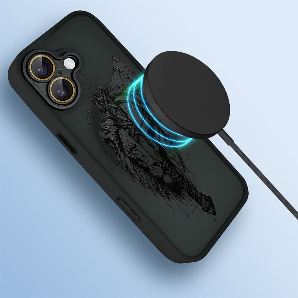Etui do iPhone 16 Plus Color Flush z MagSafe, z osłoną aparatu, dusza wojownika, czarne (2)