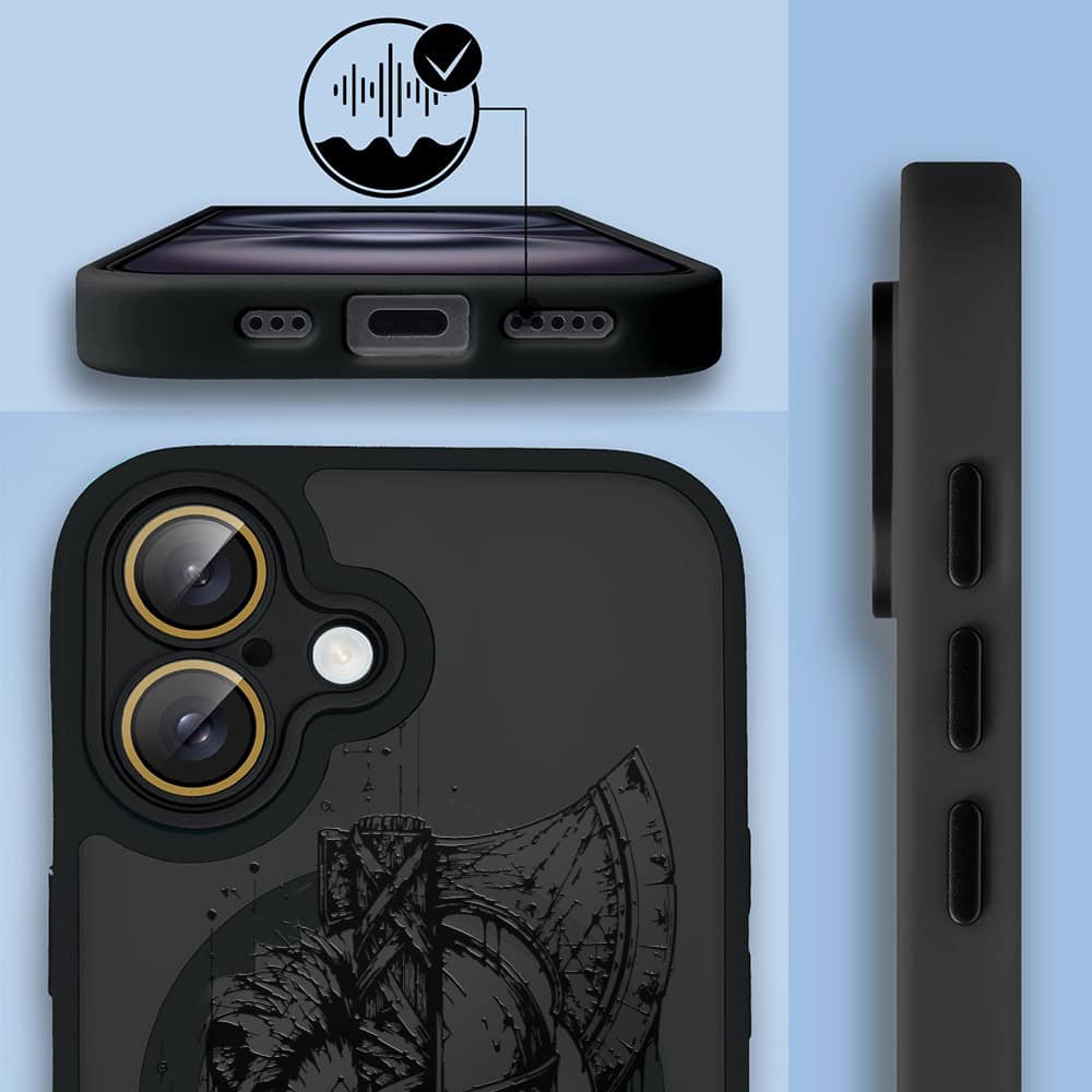 Etui do iPhone 16 Plus Color Flush z MagSafe, z osłoną aparatu, dusza wojownika, czarne (5)