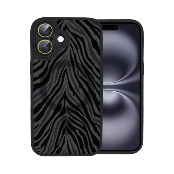 Etui do iPhone 16 Plus Color Flush z MagSafe, z osłoną aparatu, hipnotyczna zebra, czarne