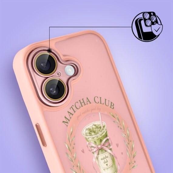 Etui do iPhone 16 Plus Color Flush z MagSafe, z osłoną aparatu, matcha club, różowe (1)