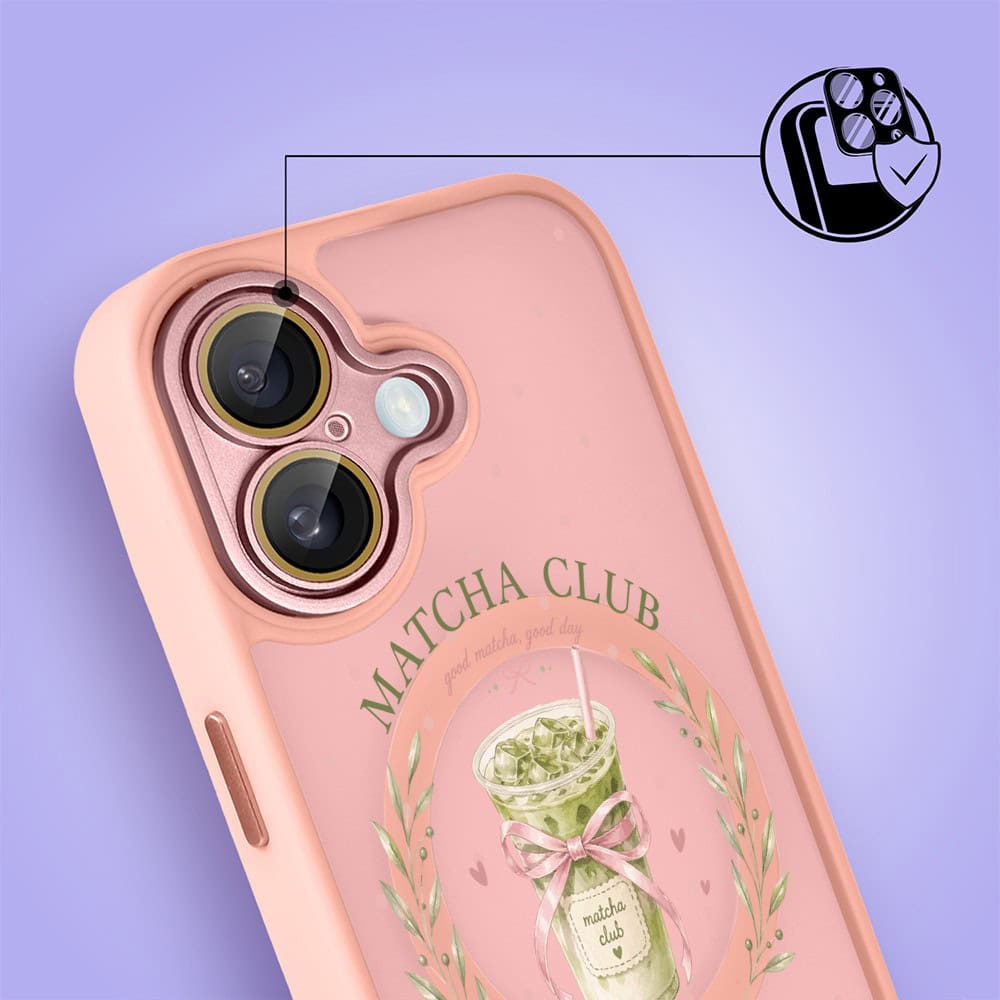 Etui do iPhone 16 Plus Color Flush z MagSafe, z osłoną aparatu, matcha club, różowe (1)