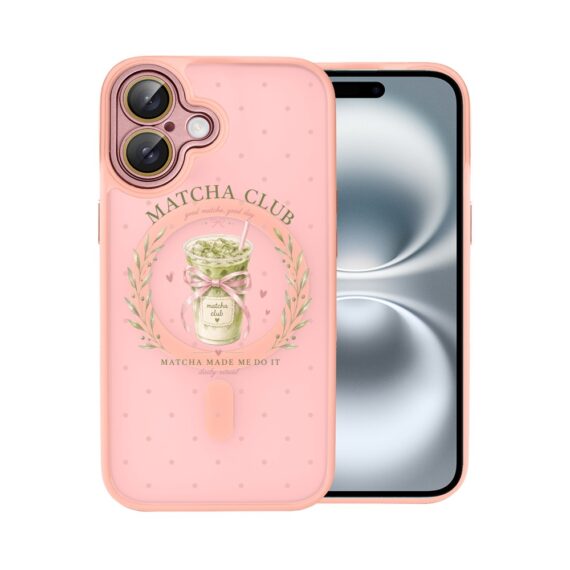 Etui do iPhone 16 Plus Color Flush z MagSafe, z osłoną aparatu, matcha club, różowe (5)