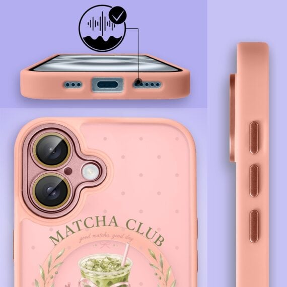 Etui do iPhone 16 Plus Color Flush z MagSafe, z osłoną aparatu, matcha club, różowe (6)